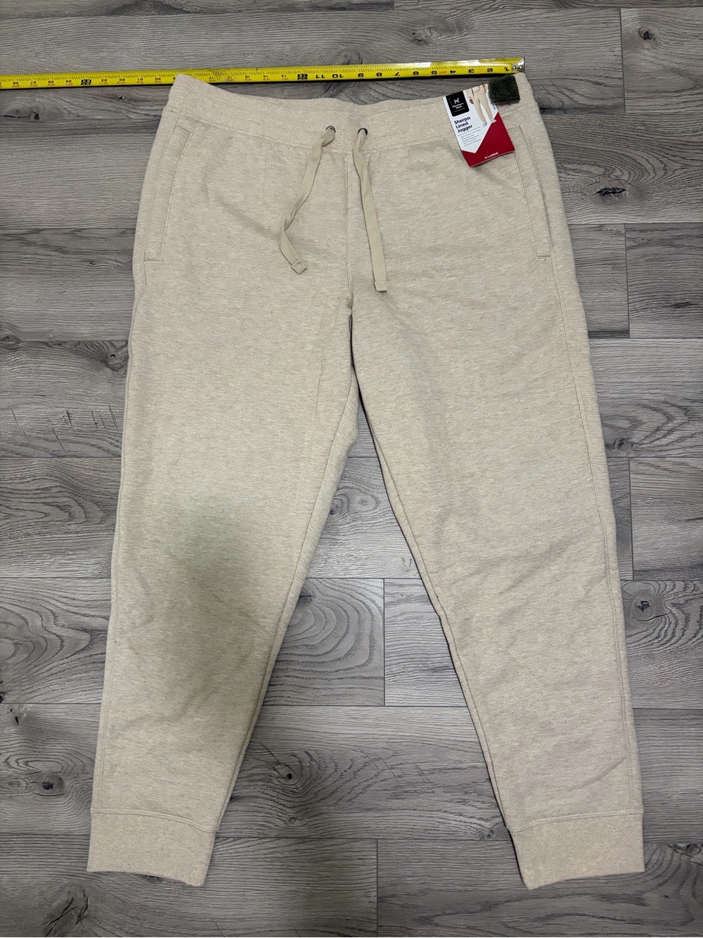 Men's Sherpa-Lined Jogger Pants – Beige